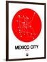 Mexico City Red Subway Map-NaxArt-Framed Art Print