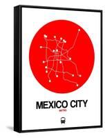 Mexico City Red Subway Map-NaxArt-Framed Stretched Canvas