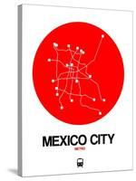 Mexico City Red Subway Map-NaxArt-Stretched Canvas