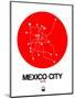 Mexico City Red Subway Map-NaxArt-Mounted Art Print