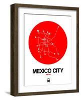 Mexico City Red Subway Map-NaxArt-Framed Art Print