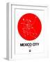 Mexico City Red Subway Map-NaxArt-Framed Art Print