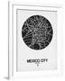 Mexico City Street Map Black on White-NaxArt-Framed Art Print