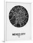 Mexico City Street Map Black on White-NaxArt-Framed Art Print