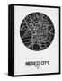 Mexico City Street Map Black on White-NaxArt-Framed Stretched Canvas