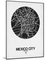 Mexico City Street Map Black on White-NaxArt-Mounted Art Print