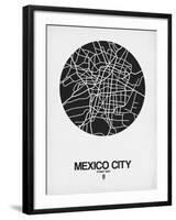 Mexico City Street Map Black on White-NaxArt-Framed Art Print