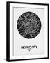 Mexico City Street Map Black on White-NaxArt-Framed Art Print