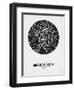 Mexico City Street Map Black on White-NaxArt-Framed Art Print