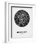 Mexico City Street Map Black on White-NaxArt-Framed Art Print