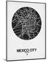 Mexico City Street Map Black on White-NaxArt-Mounted Art Print