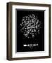 Mexico City Street Map Black-NaxArt-Framed Art Print