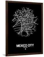 Mexico City Street Map Black-NaxArt-Framed Art Print