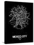 Mexico City Street Map Black-NaxArt-Stretched Canvas