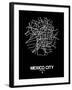 Mexico City Street Map Black-NaxArt-Framed Art Print