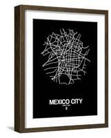 Mexico City Street Map Black-NaxArt-Framed Art Print
