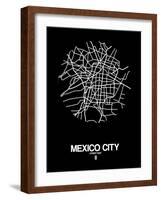 Mexico City Street Map Black-NaxArt-Framed Art Print