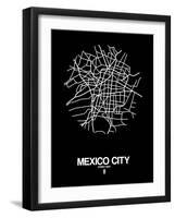 Mexico City Street Map Black-NaxArt-Framed Art Print