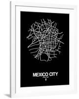 Mexico City Street Map Black-NaxArt-Framed Art Print