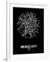 Mexico City Street Map Black-NaxArt-Framed Art Print