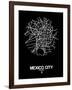 Mexico City Street Map Black-NaxArt-Framed Art Print