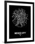 Mexico City Street Map Black-NaxArt-Framed Art Print