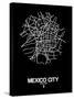 Mexico City Street Map Black-NaxArt-Stretched Canvas