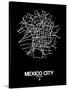 Mexico City Street Map Black-NaxArt-Stretched Canvas