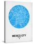 Mexico City Street Map Blue-NaxArt-Stretched Canvas