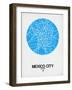 Mexico City Street Map Blue-NaxArt-Framed Art Print