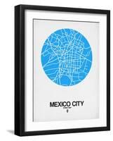 Mexico City Street Map Blue-NaxArt-Framed Art Print