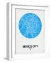 Mexico City Street Map Blue-NaxArt-Framed Art Print