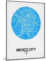 Mexico City Street Map Blue-NaxArt-Mounted Art Print