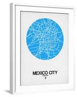 Mexico City Street Map Blue-NaxArt-Framed Art Print