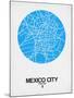 Mexico City Street Map Blue-NaxArt-Mounted Art Print