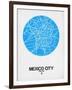 Mexico City Street Map Blue-NaxArt-Framed Art Print