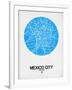 Mexico City Street Map Blue-NaxArt-Framed Art Print