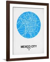 Mexico City Street Map Blue-NaxArt-Framed Art Print