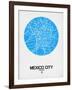 Mexico City Street Map Blue-NaxArt-Framed Art Print