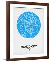 Mexico City Street Map Blue-NaxArt-Framed Art Print