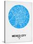 Mexico City Street Map Blue-NaxArt-Stretched Canvas