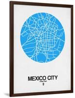 Mexico City Street Map Blue-NaxArt-Framed Art Print