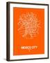 Mexico City Street Map Orange-NaxArt-Framed Art Print