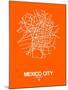 Mexico City Street Map Orange-NaxArt-Mounted Art Print