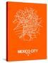 Mexico City Street Map Orange-NaxArt-Stretched Canvas