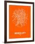 Mexico City Street Map Orange-NaxArt-Framed Art Print