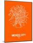 Mexico City Street Map Orange-NaxArt-Mounted Art Print