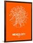 Mexico City Street Map Orange-NaxArt-Framed Art Print