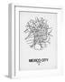 Mexico City Street Map White-NaxArt-Framed Art Print