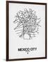 Mexico City Street Map White-NaxArt-Framed Art Print